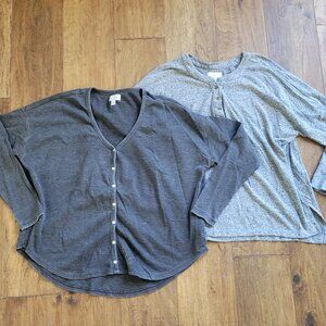 Lot of 2 Lucky Brand Gray Sweaters